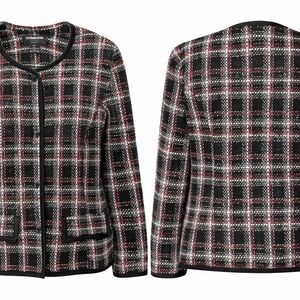 Liz Claiborne Black and Red Checkered Blazer